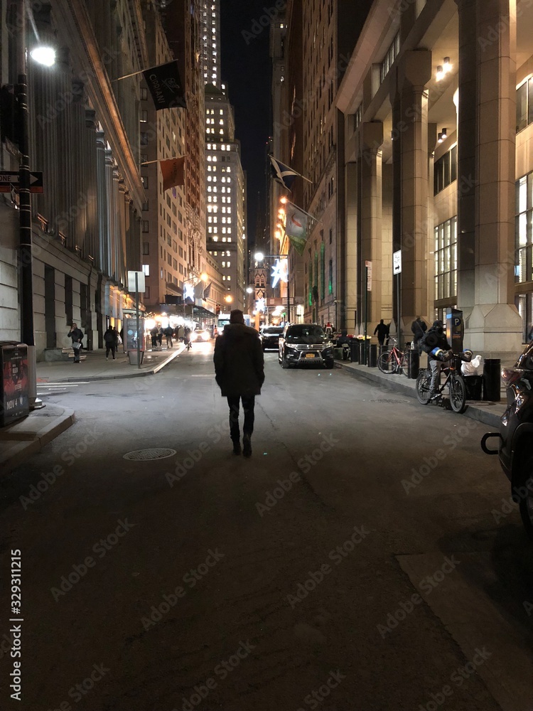 Wall Street bei Nacht