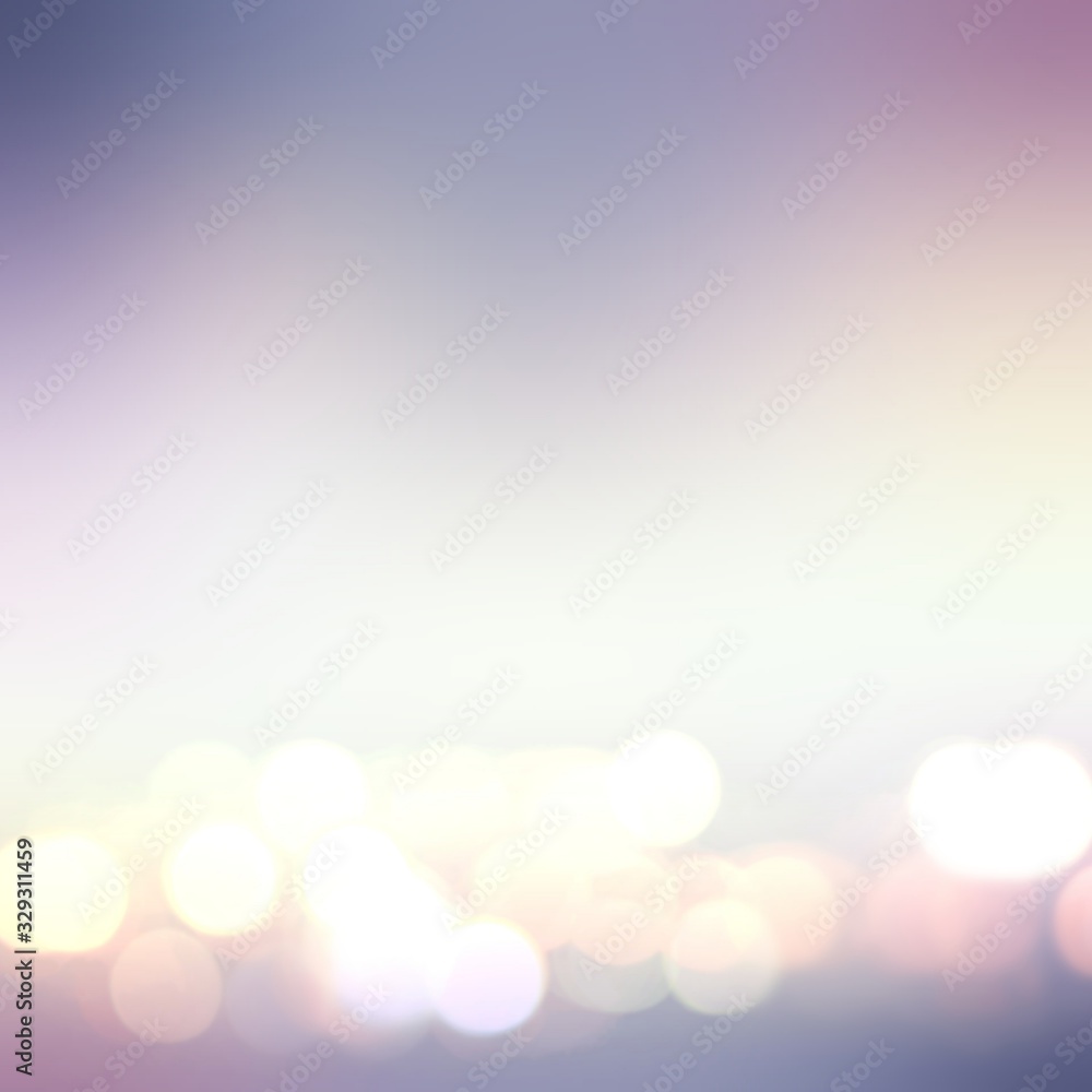 Subtle bokeh on muted purple empty background. Delicate lights blurry pattern. Blue lilac gradient defocus illustration. Subtle bokeh on muted purple empty background. Delicate lights blurry pattern. Blue lilac gradient defocus illustration.