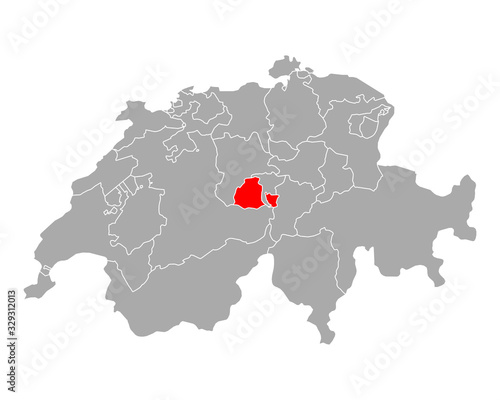 Karte von Obwalden in Schweiz
