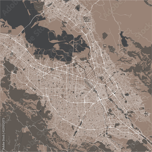 map of the city of San Jose, California, USA