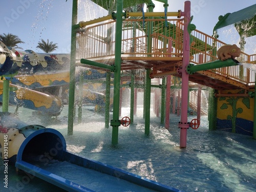 Canvas Print water park in the hotel