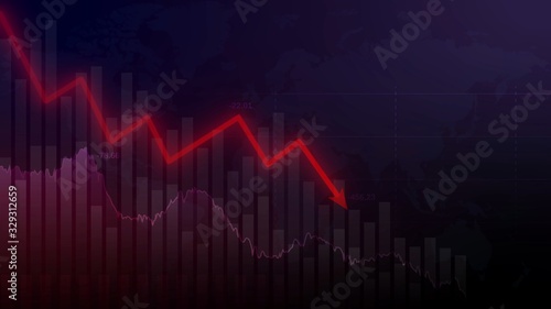 Obraz na płótnie Coronavirus stock market crisis illustration