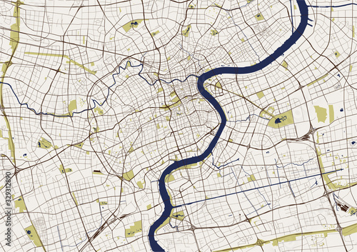 map of the city of Shanghai, China