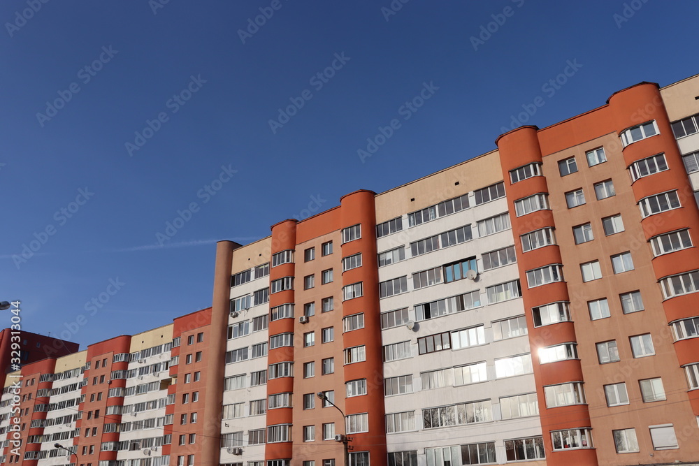 typical soviet residential building with flats