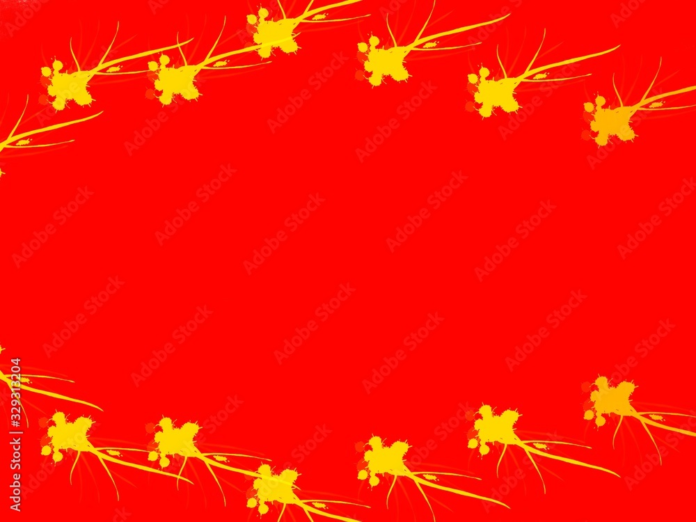 abstract background with yellow floral frame