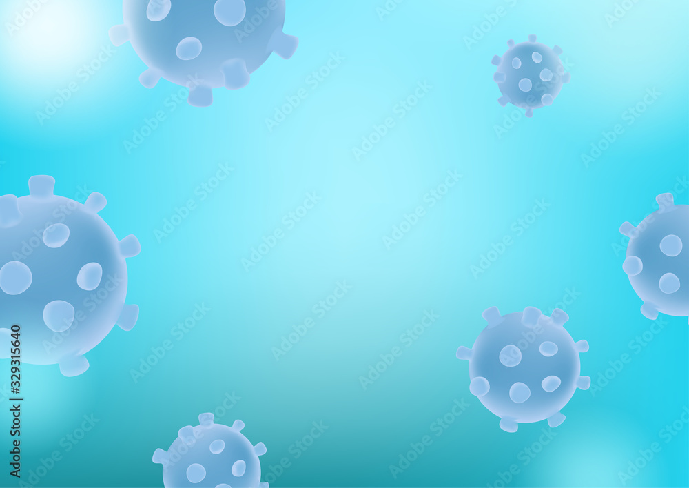 3d vector illustraction of virus. Science abstract background with the virus