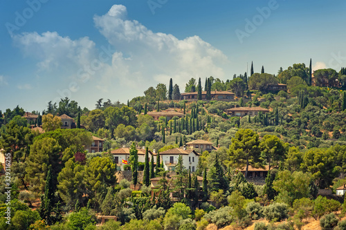 Mediterranean villas on a hills, spanish province. Toledo, Spain