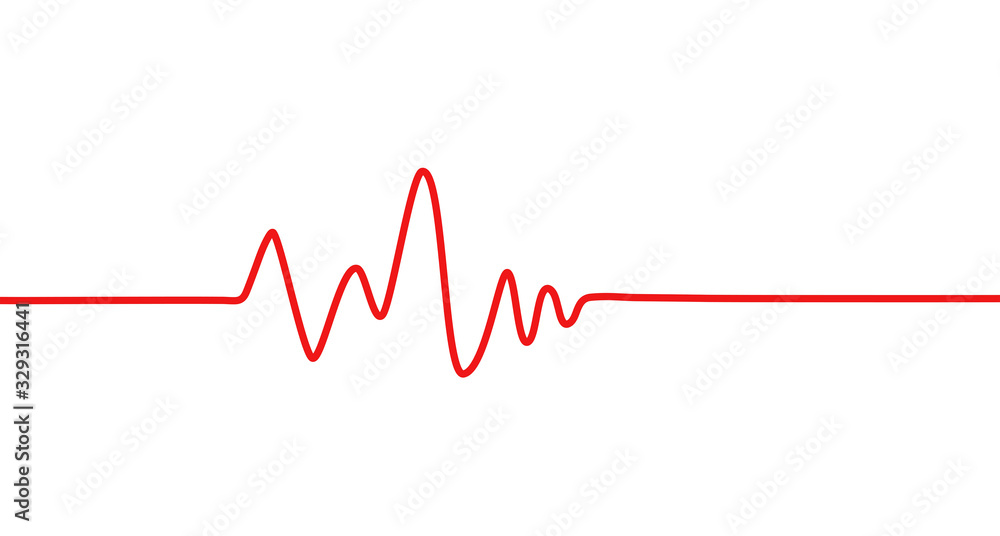 Red heartbeat line icon. Pulse Rate Monitor. Vector illustration. Stock  Vector | Adobe Stock