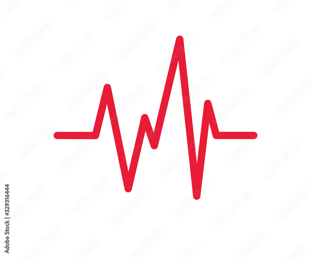 Red heartbeat line icon. Pulse Rate icon on white background. Vector illustration. Red heartbeat line icon. Pulse Rate icon on white background. Vector illustration.