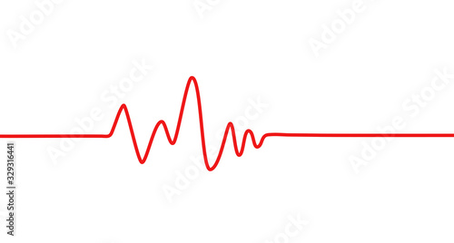 Red heartbeat line icon. Pulse Rate Monitor. Vector illustration.