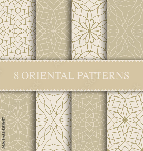 Set of traditional arabian seamless pattern, vector illustration