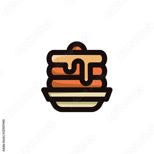 Pancakes Icon, Restaurant Symbol.