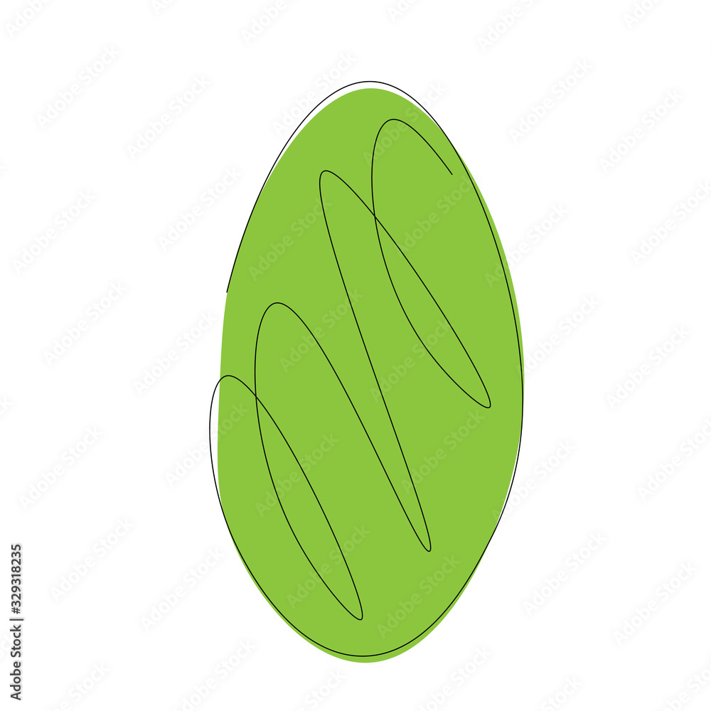 Easter egg green line drawing vector illustration Easter egg green line drawing vector illustration