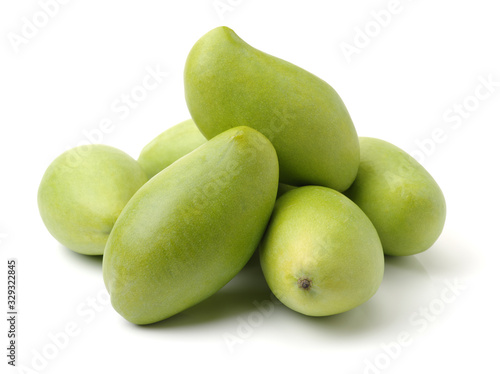 Wallpaper Mural Green mango isolated on a white background Torontodigital.ca