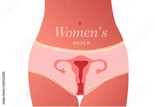 Female reproductive system. Woman's health type. Eco protection for woman during period. Vector illustration on white background.