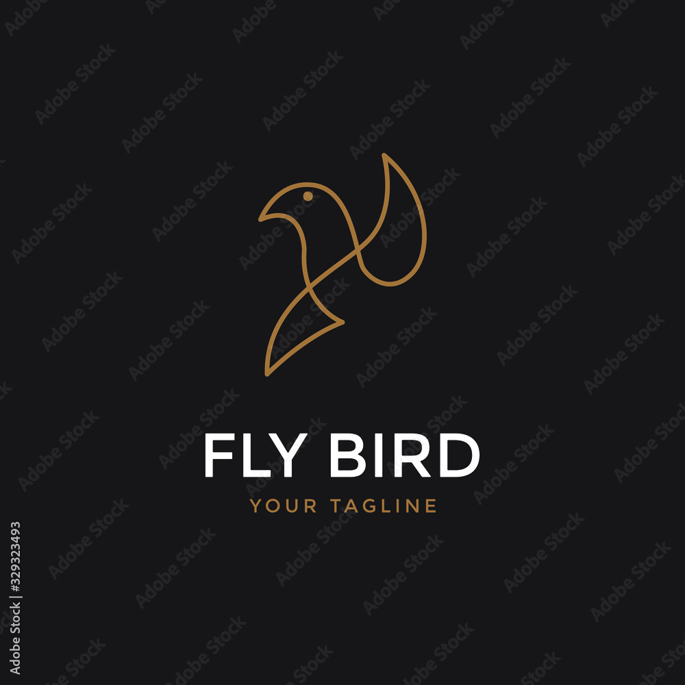 Obraz premium modern awesome fly bird logo template