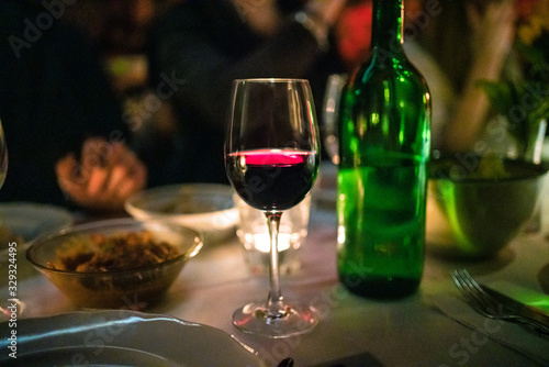 moody dark wine dinner picture