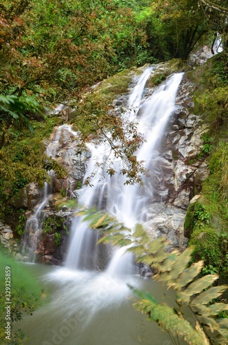 Fototapeta Naklejka Na Ścianę i Meble -  Waterfall in the rainforest of Sierra Nevada de Santa Marta, Colombia