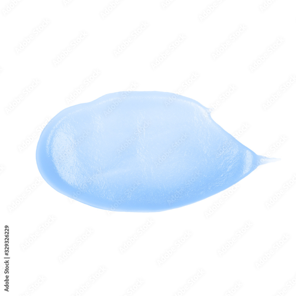 Blue Transparent Gel smear or dpop on isolated white background. Blue Transparent Gel smear or dpop on isolated white background.