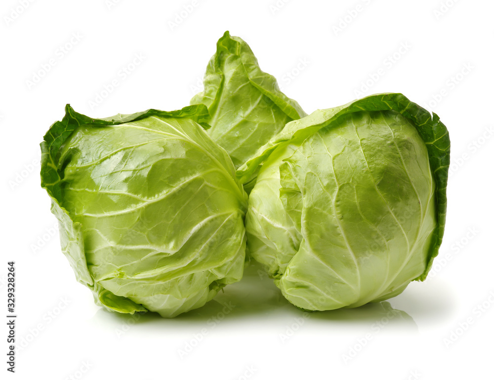 Green cabbage isolated on white background Green cabbage isolated on white background