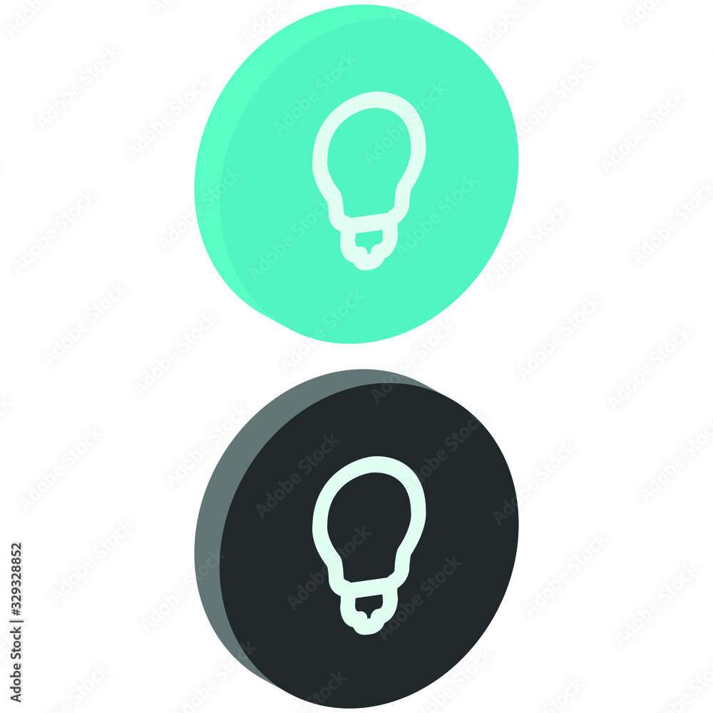 Flat bulb mark Icon in isometric style Flat bulb mark Icon in isometric style