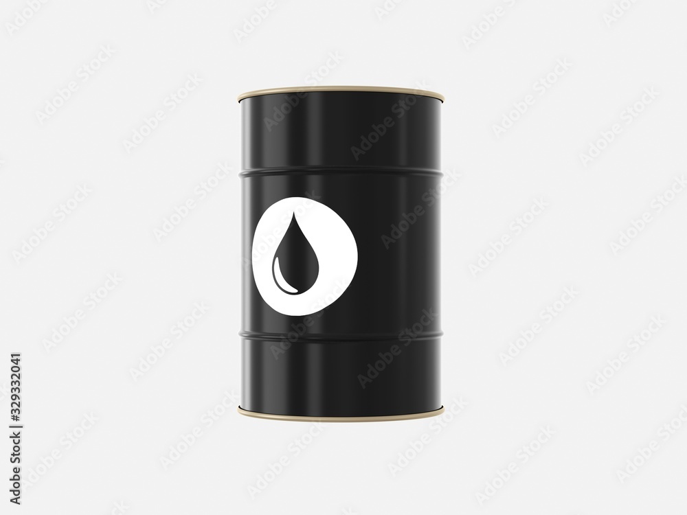 The black oil drum isolated in white background. 3d rendering - illustration. The black oil drum isolated in white background. 3d rendering - illustration.
