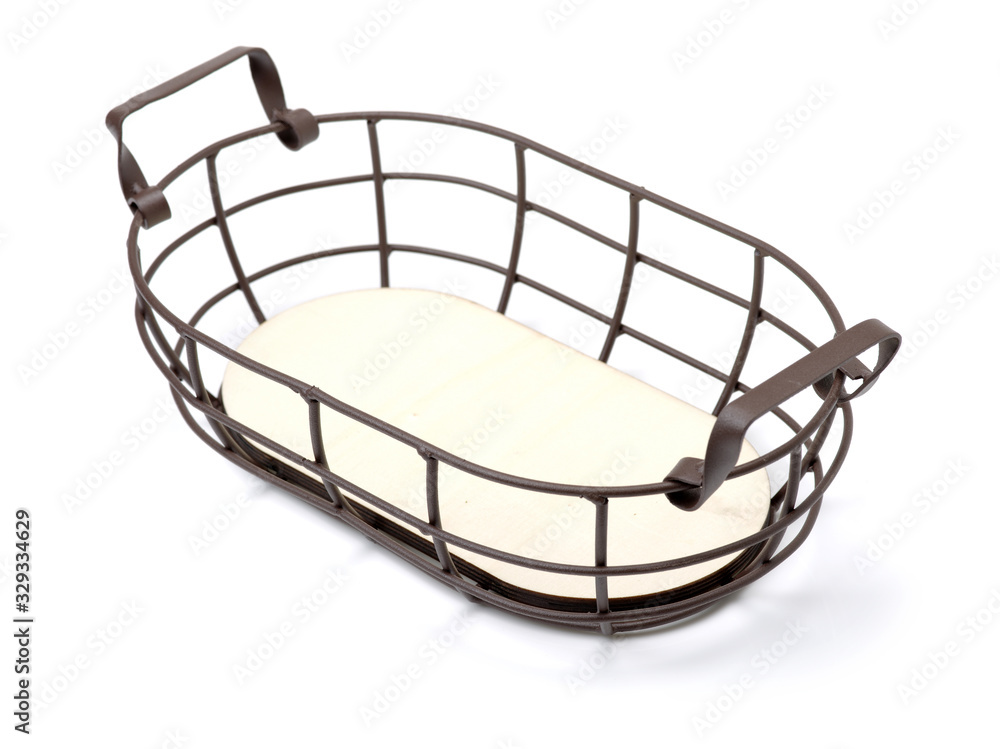 wire basket on white background wire basket on white background
