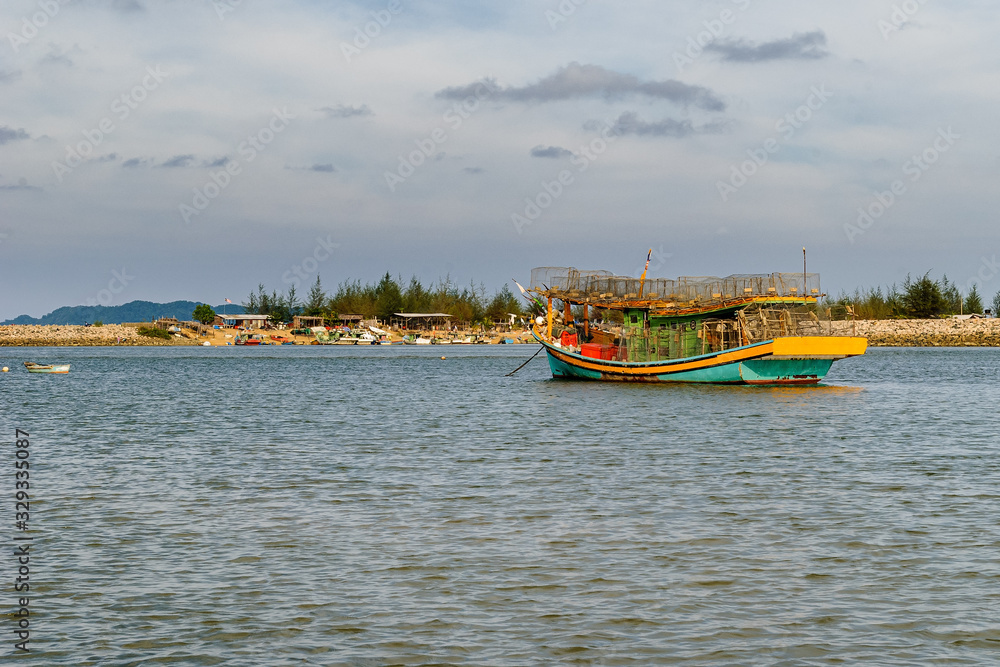 Fototapeta premium Fisherman boat at Marang Jetty, Terengganu, Malaysia