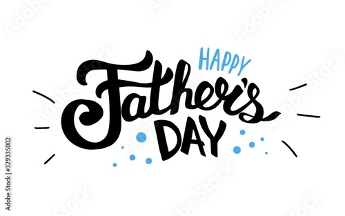 Happy Fathers day text for lettering card vector illustration isolated on white background