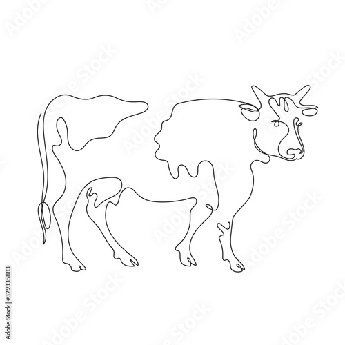 Farm animal. Vector graphics in a minimalistic style. Cattle.