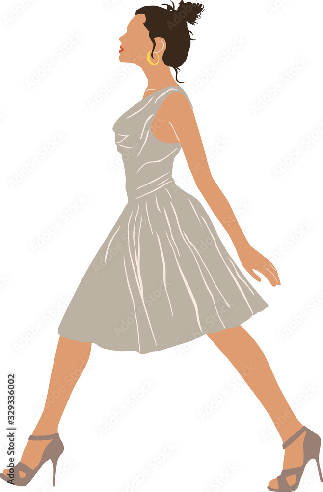 Woman in white dress. Abstract vector illustration Woman in white dress. Abstract vector illustration