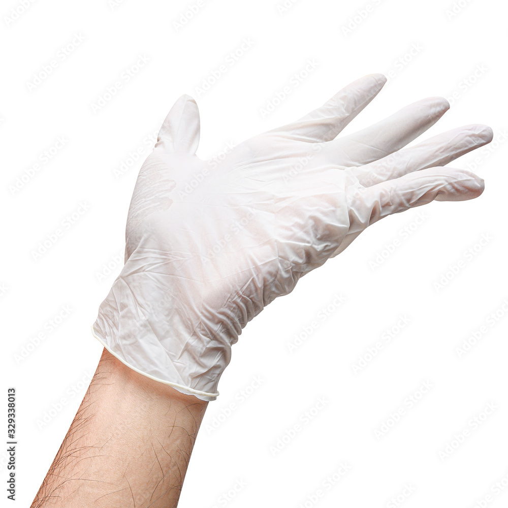 Doctor hand open and ready to help or receive. Gesture isolated on white background with clipping path.