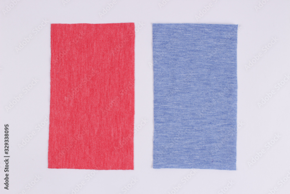 Fototapeta premium multicolored patches of fabric on a white background