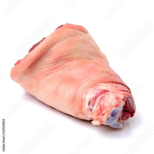 raw pork (leg) isolated on white background Fototapeta