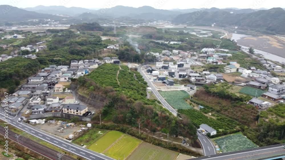 Drone video of Wakayama viewed from above in Japan Drone video of Wakayama viewed from above in Japan