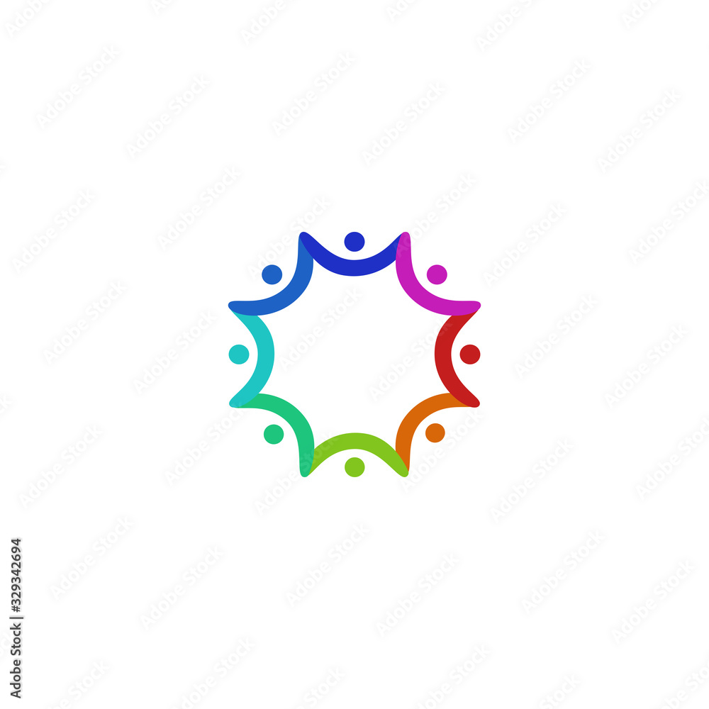 Design crowd, people in colorful circle, on white Design crowd, people in colorful circle, on white
