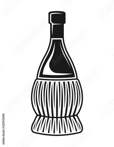 Fiasco bottles of wine vector isolated object