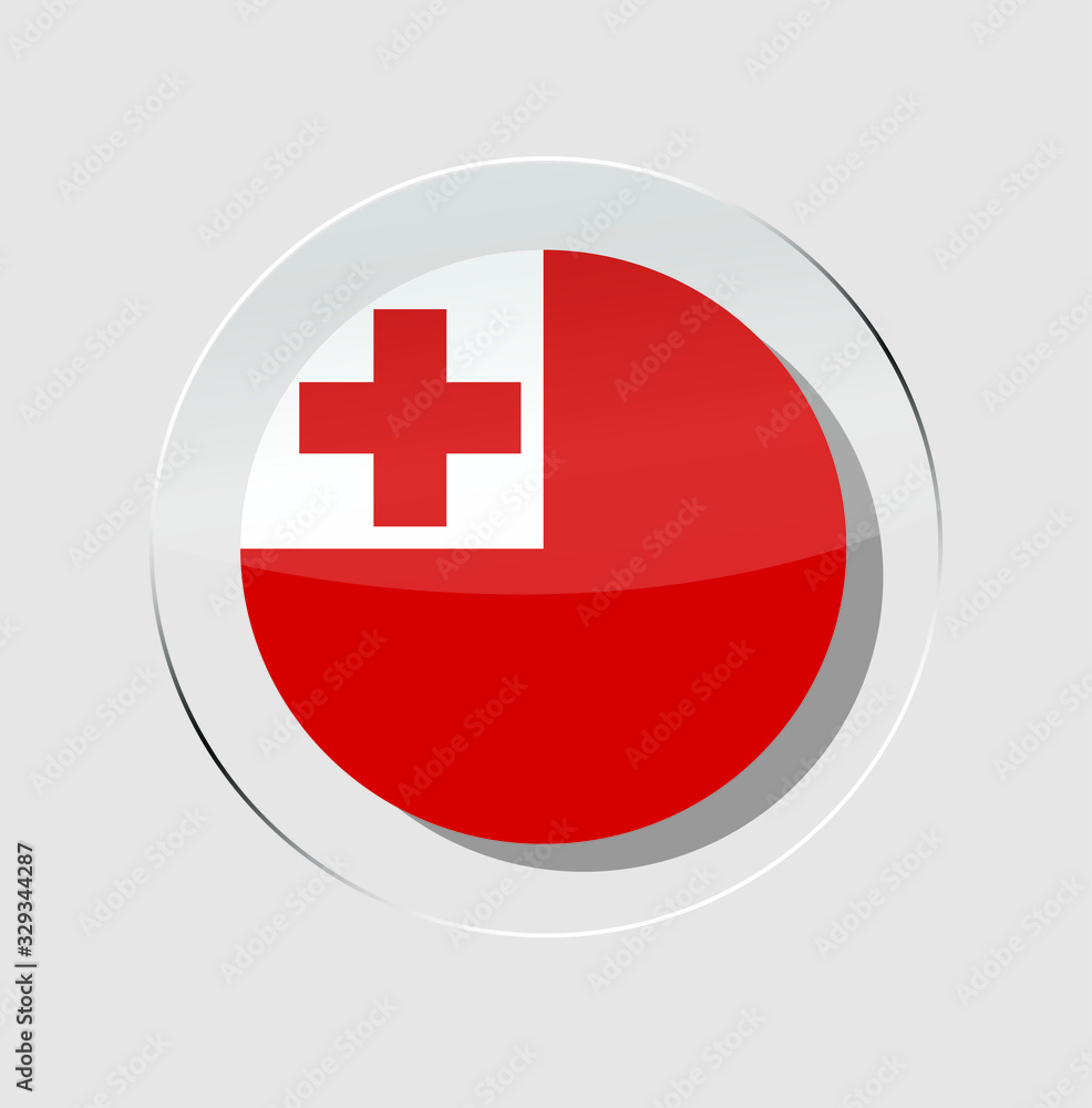 Tonga country flag circle icon with white background Tonga country flag circle icon with white background