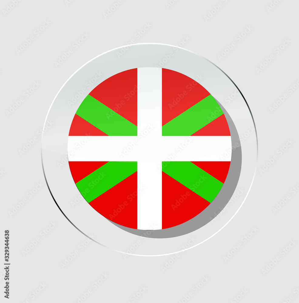 Obraz premium Basque country circle flag icon with a white background
