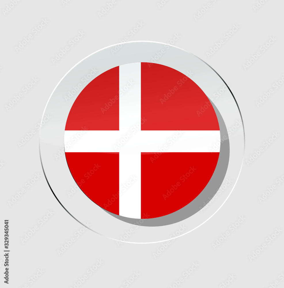 Danish country flag circle icon with a white background Danish country flag circle icon with a white background