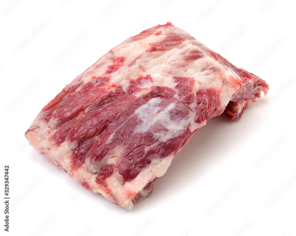 Raw Pork Ribs Isolated On White Background Raw Pork Ribs Isolated On White Background