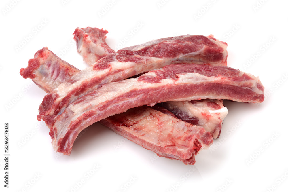 Raw Pork Ribs Isolated On White Background Raw Pork Ribs Isolated On White Background