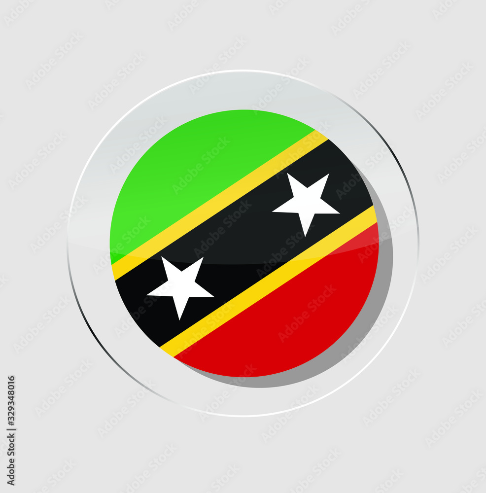 circle icon of the saint nevis and kitts country flag with a white background circle icon of the saint nevis and kitts country flag with a white background