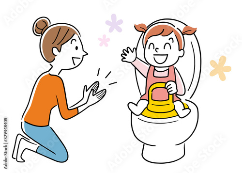 Child care: toilet training, mother and child