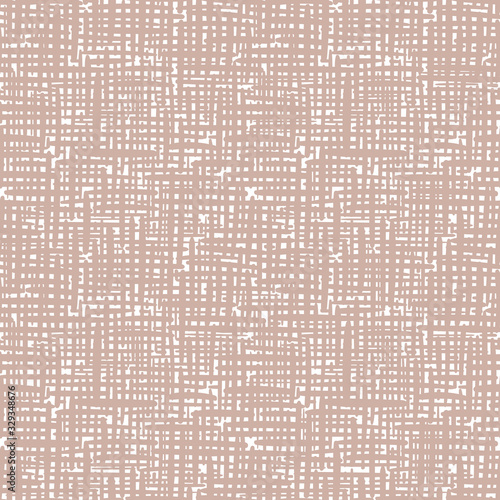 Vector canvas surface texture seamless pattern background. Organic brush stroke effect cloth backdrop. Beige repeat fabric style with interlocking weave. All over linen print for packaging, stationery