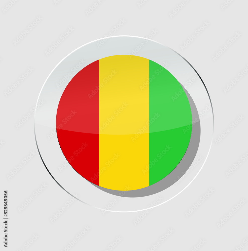 Fototapeta premium A guinea country flag circle icon with a white background