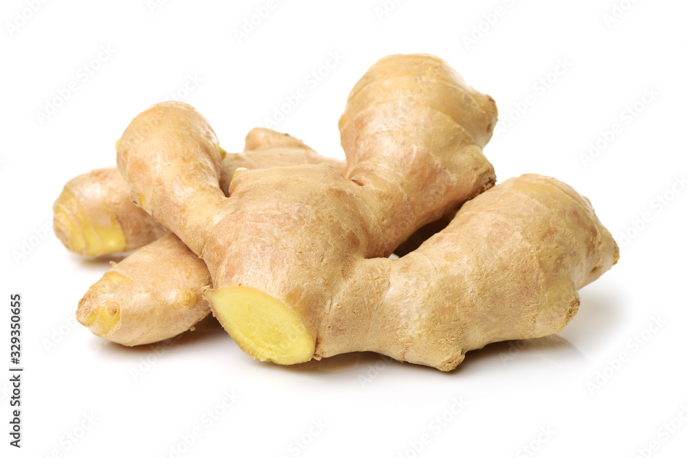 fresh ginger on white background fresh ginger on white background