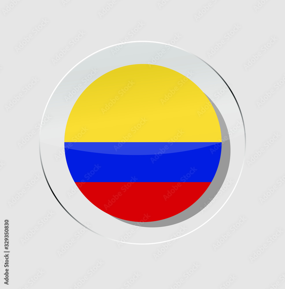 Fototapeta premium Colombian country flag circle icon with a white background