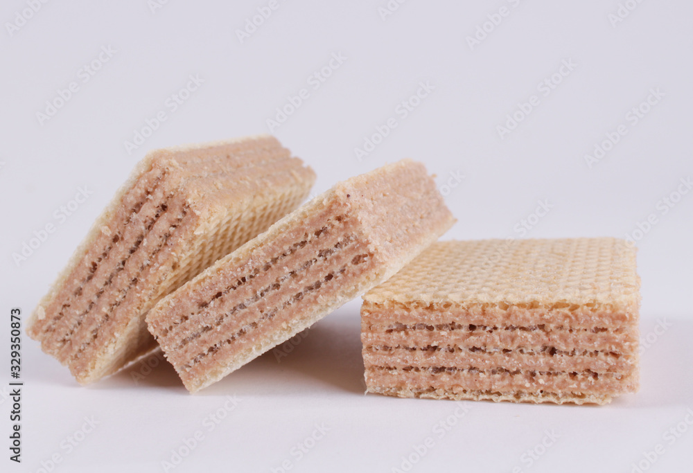 Top view of waffles isolated on a white background, waffles Top view of waffles isolated on a white background, waffles