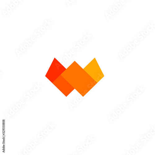 letter w mosaic style logo